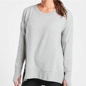 Athleta Women’s Sz S Costal Luxe Beyond Soft Modal Blend Sweatshirt Spotted Gray